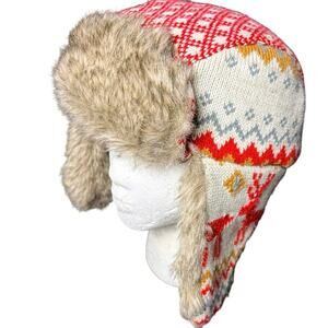 Red Reindeer Trapper Hat